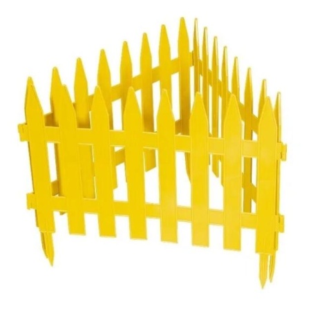 Ограждение садовое Полимерсад "Забор декоративный №1", жёлтое